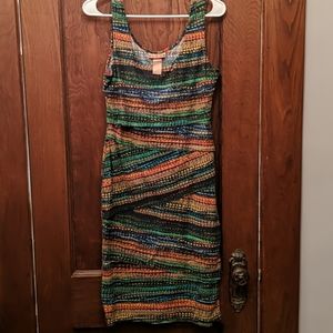 Miss Tina Large Layered Tribal Print Bodycon dress